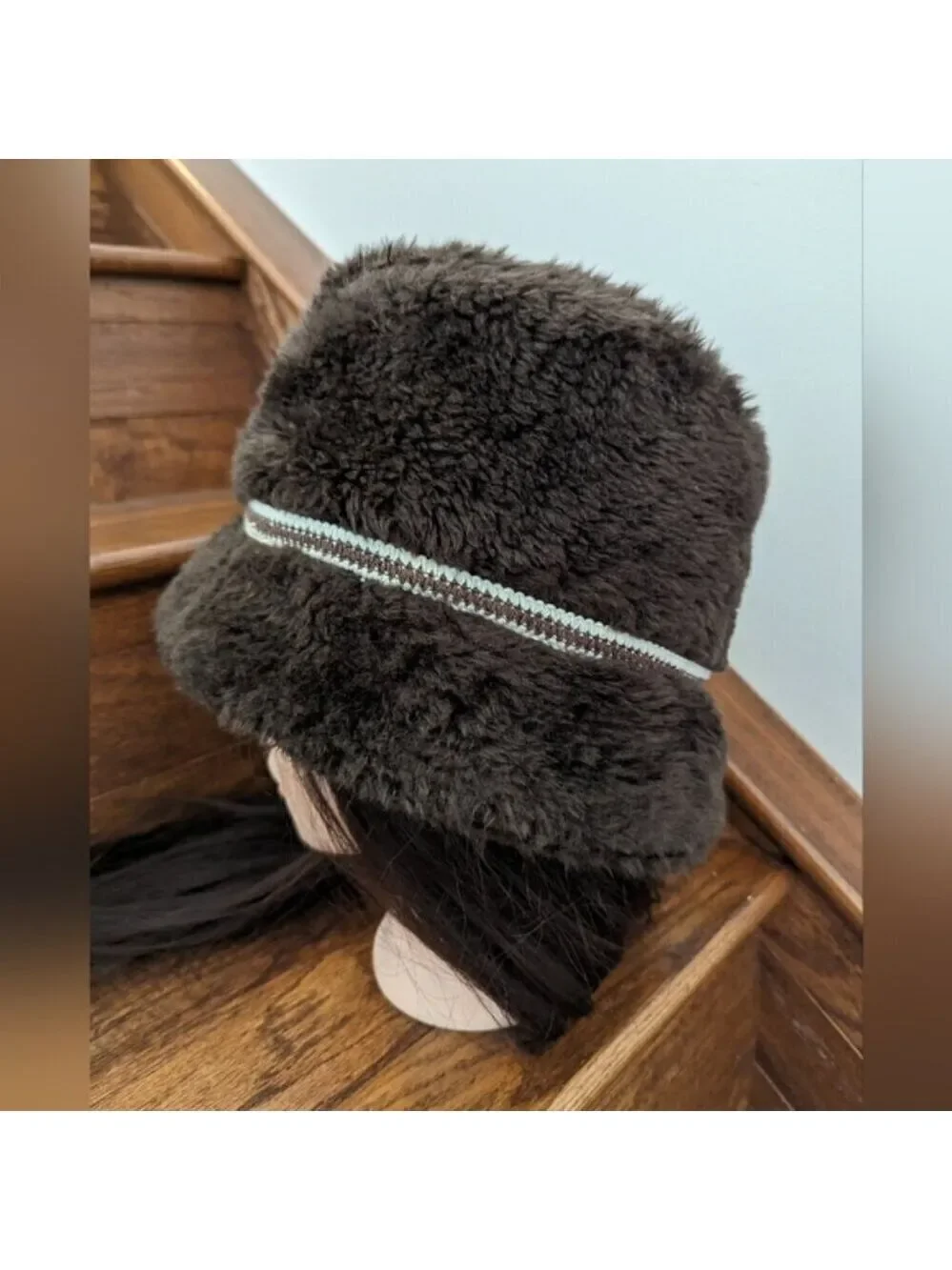Vintage 1960s Men's Brown Faux Fur Russian Style Diplomat Hat